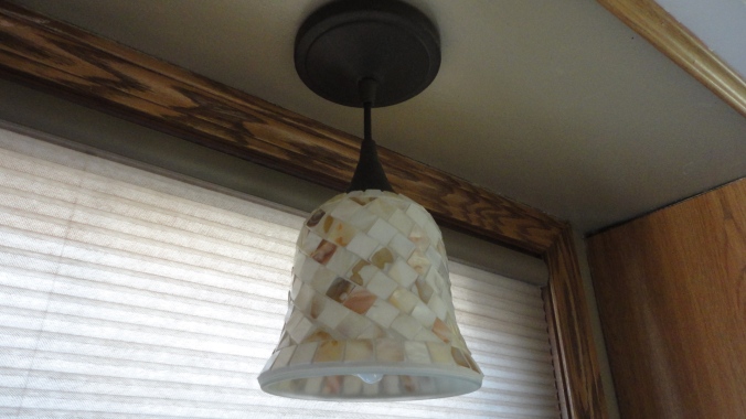New light fixture above the sink. And no dead bugs! 