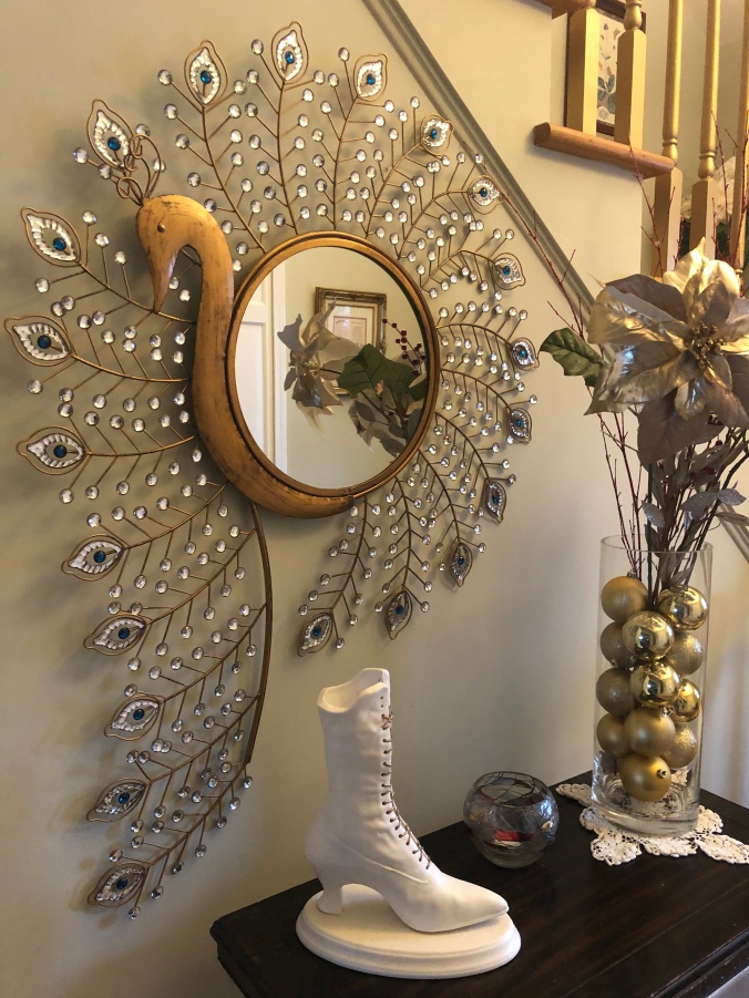 gold peacock mirror